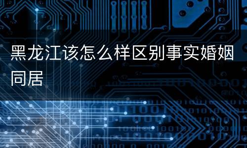 黑龙江该怎么样区别事实婚姻同居