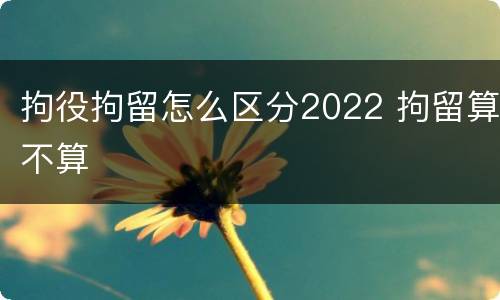 拘役拘留怎么区分2022 拘留算不算