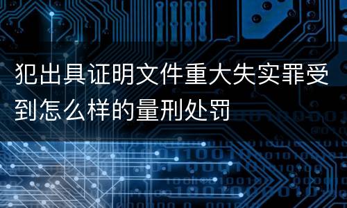 犯出具证明文件重大失实罪受到怎么样的量刑处罚