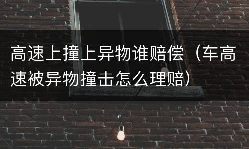 高速上撞上异物谁赔偿（车高速被异物撞击怎么理赔）