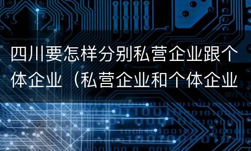 四川要怎样分别私营企业跟个体企业（私营企业和个体企业）