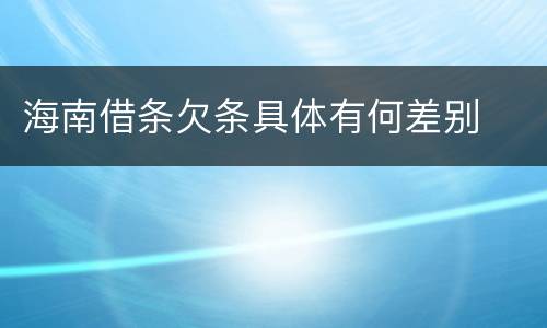 海南借条欠条具体有何差别
