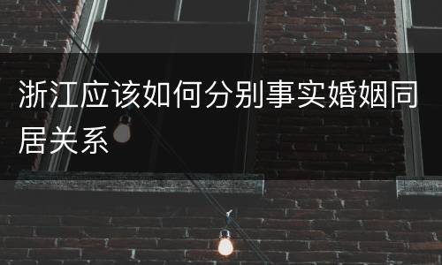 浙江应该如何分别事实婚姻同居关系