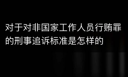 对于对非国家工作人员行贿罪的刑事追诉标准是怎样的