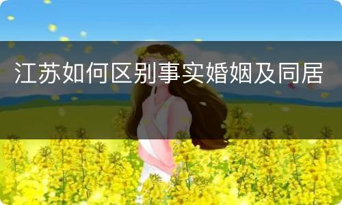 江苏如何区别事实婚姻及同居