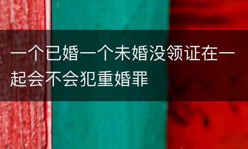 一个已婚一个未婚没领证在一起会不会犯重婚罪