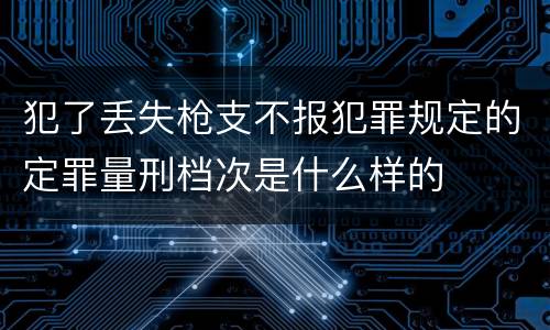 犯了丢失枪支不报犯罪规定的定罪量刑档次是什么样的