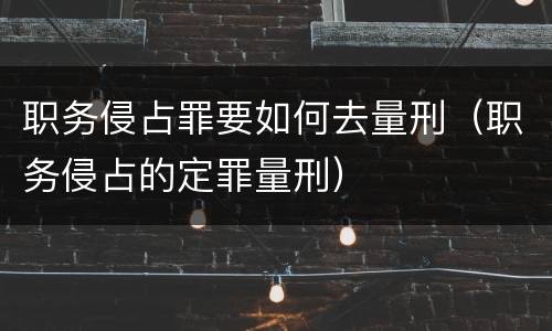 职务侵占罪要如何去量刑（职务侵占的定罪量刑）