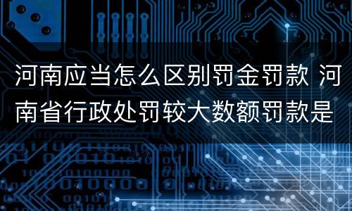 河南应当怎么区别罚金罚款 河南省行政处罚较大数额罚款是多少
