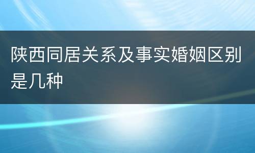 陕西同居关系及事实婚姻区别是几种