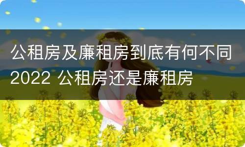 公租房及廉租房到底有何不同2022 公租房还是廉租房