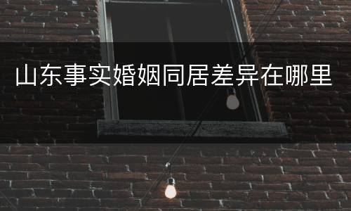 山东事实婚姻同居差异在哪里