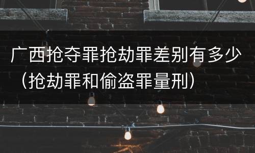 广西抢夺罪抢劫罪差别有多少（抢劫罪和偷盗罪量刑）