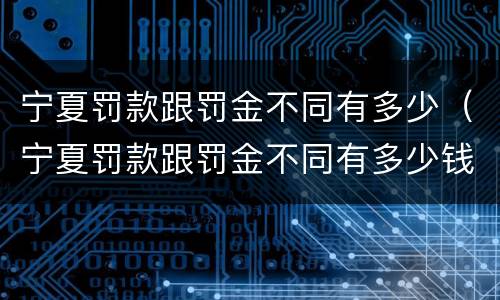 宁夏罚款跟罚金不同有多少（宁夏罚款跟罚金不同有多少钱）