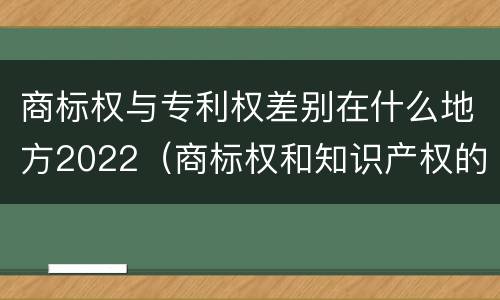 商标权与专利权差别在什么地方2022（商标权和知识产权的区别）