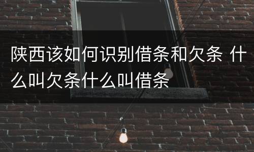 陕西该如何识别借条和欠条 什么叫欠条什么叫借条