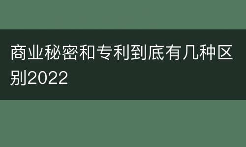 商业秘密和专利到底有几种区别2022