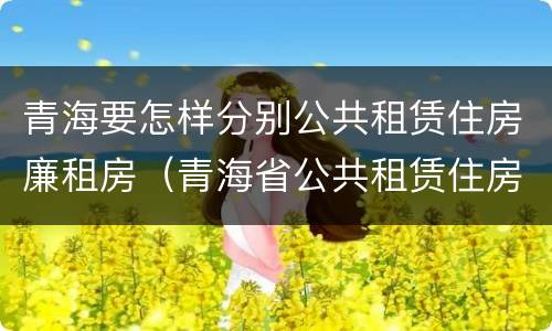 青海要怎样分别公共租赁住房廉租房（青海省公共租赁住房管理办法）