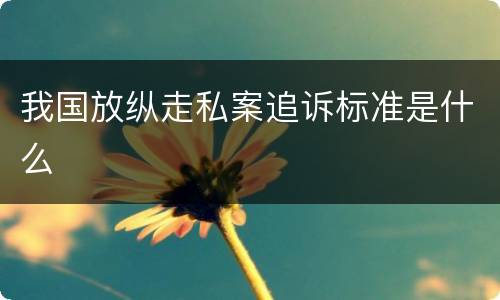 我国放纵走私案追诉标准是什么