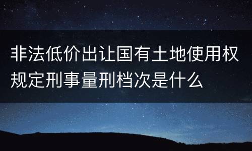 非法低价出让国有土地使用权规定刑事量刑档次是什么