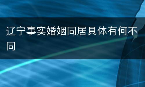 辽宁事实婚姻同居具体有何不同