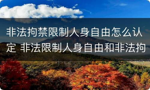 非法拘禁限制人身自由怎么认定 非法限制人身自由和非法拘禁的区别