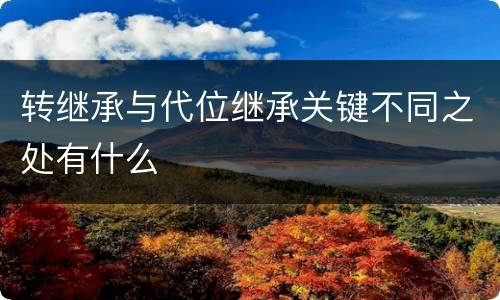 转继承与代位继承关键不同之处有什么