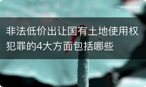 非法低价出让国有土地使用权犯罪的4大方面包括哪些