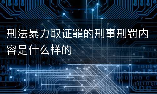 刑法暴力取证罪的刑事刑罚内容是什么样的