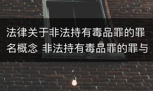 法律关于非法持有毒品罪的罪名概念 非法持有毒品罪的罪与非罪