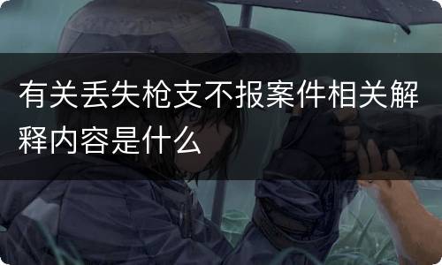 有关丢失枪支不报案件相关解释内容是什么