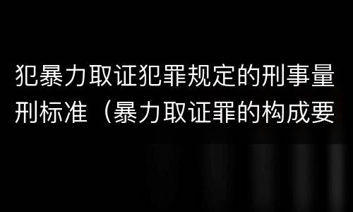 犯暴力取证犯罪规定的刑事量刑标准（暴力取证罪的构成要件）