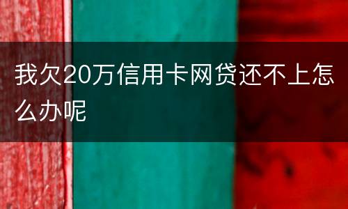 我欠20万信用卡网贷还不上怎么办呢