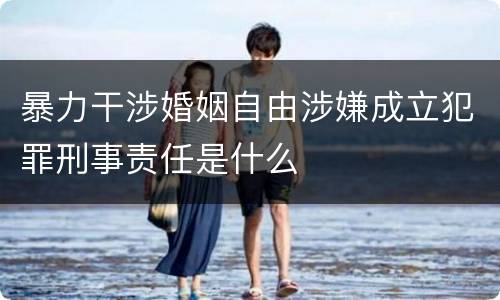 暴力干涉婚姻自由涉嫌成立犯罪刑事责任是什么