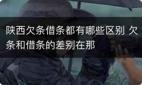 陕西欠条借条都有哪些区别 欠条和借条的差别在那