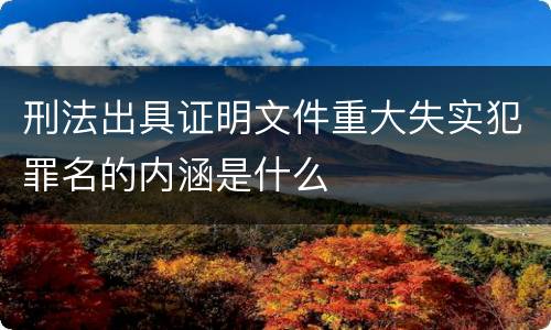 刑法出具证明文件重大失实犯罪名的内涵是什么