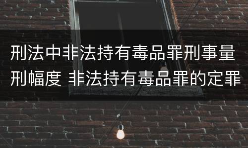 刑法中非法持有毒品罪刑事量刑幅度 非法持有毒品罪的定罪标准