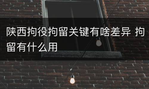 陕西拘役拘留关键有啥差异 拘留有什么用