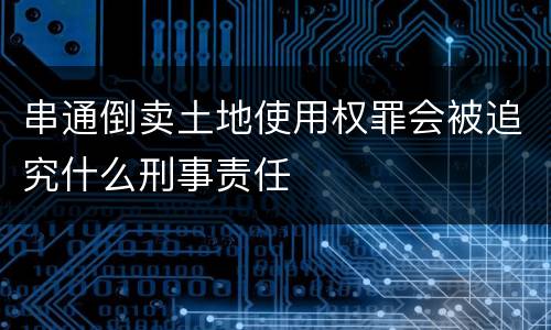 串通倒卖土地使用权罪会被追究什么刑事责任