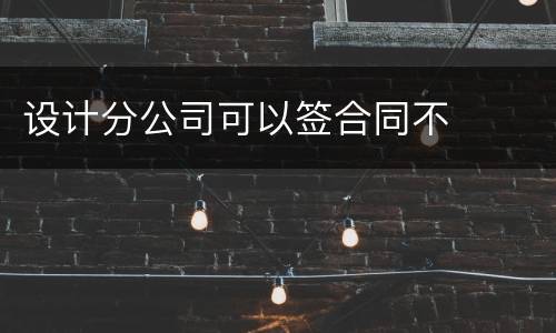 设计分公司可以签合同不