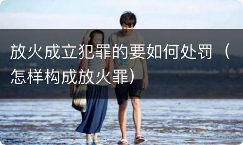 放火成立犯罪的要如何处罚（怎样构成放火罪）