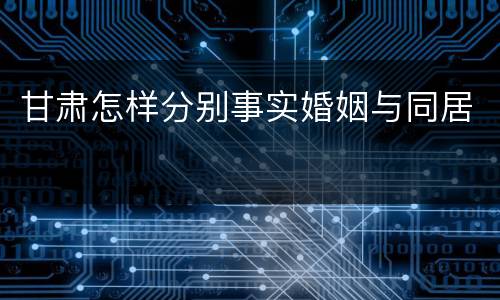 甘肃怎样分别事实婚姻与同居