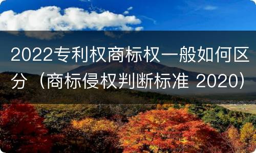 2022专利权商标权一般如何区分（商标侵权判断标准 2020）
