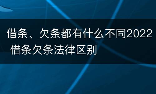 借条、欠条都有什么不同2022 借条欠条法律区别