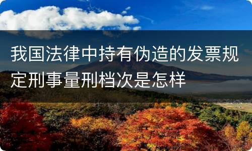 我国法律中持有伪造的发票规定刑事量刑档次是怎样