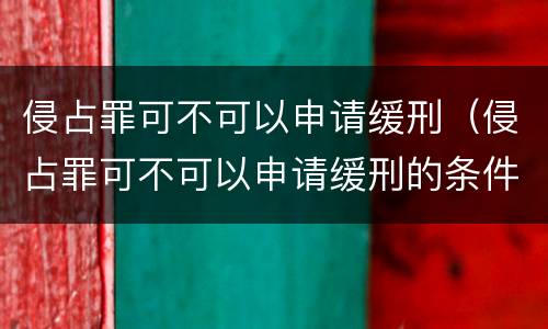 侵占罪可不可以申请缓刑（侵占罪可不可以申请缓刑的条件）