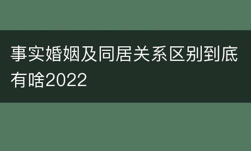 事实婚姻及同居关系区别到底有啥2022