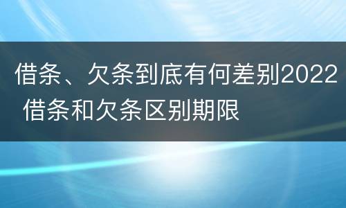 借条、欠条到底有何差别2022 借条和欠条区别期限