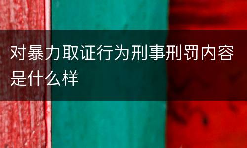 对暴力取证行为刑事刑罚内容是什么样