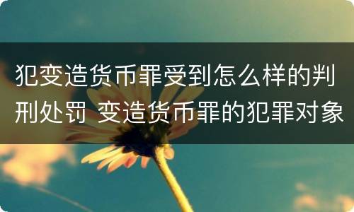 犯变造货币罪受到怎么样的判刑处罚 变造货币罪的犯罪对象
